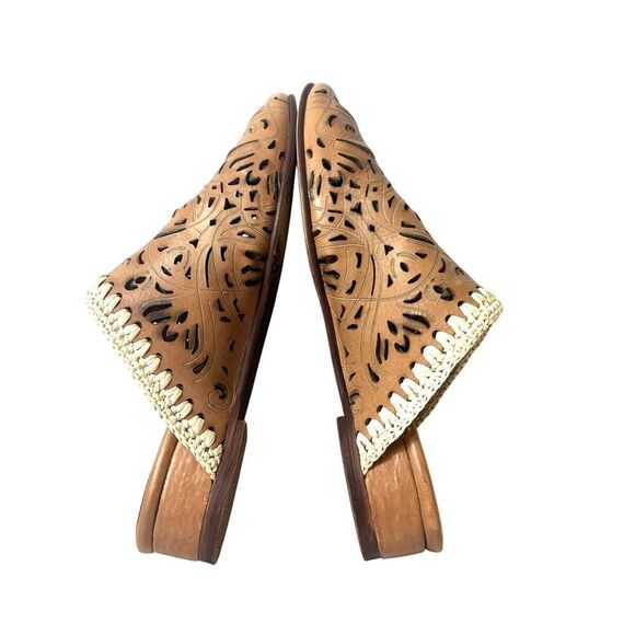 Veracruz Tan Leather Cutout Olivetta Mules Womens Sz EU 39 US 8.5 Slip On Casual - Picture 5 of 9